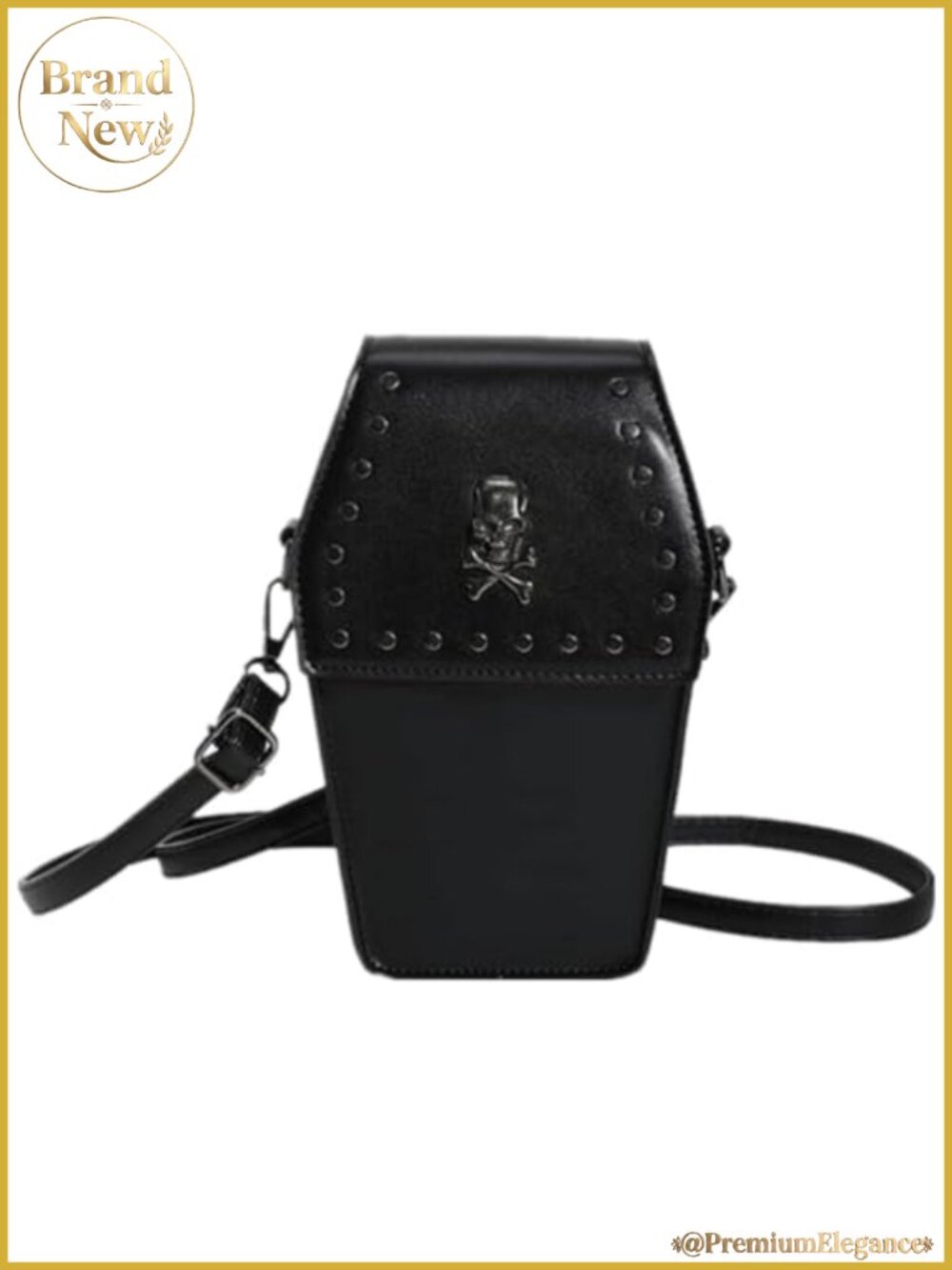 Skull Coffin Crossbody Bag Punk Gothic Y2K Mini Purse Faux Leather